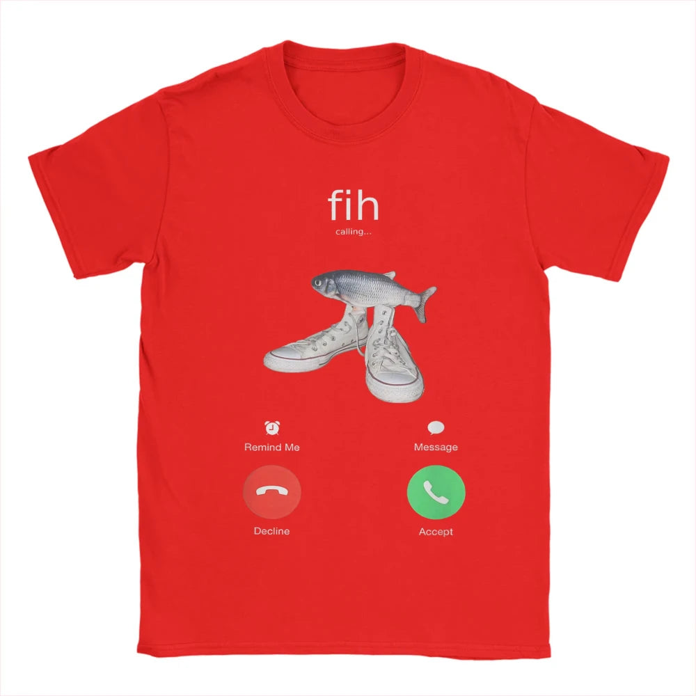 Fish Calling Meme Graphic Tee – Women's Crew Neck Short Sleeve