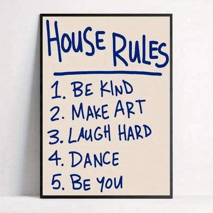 House Rules Wall Art Print – Inspirational Poster for Home Decor