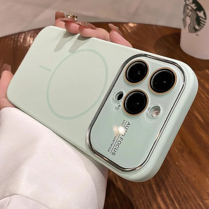 Magnetic Liquid Silicone iPhone Case – MagSafe Compatible with Camera Lens Protector