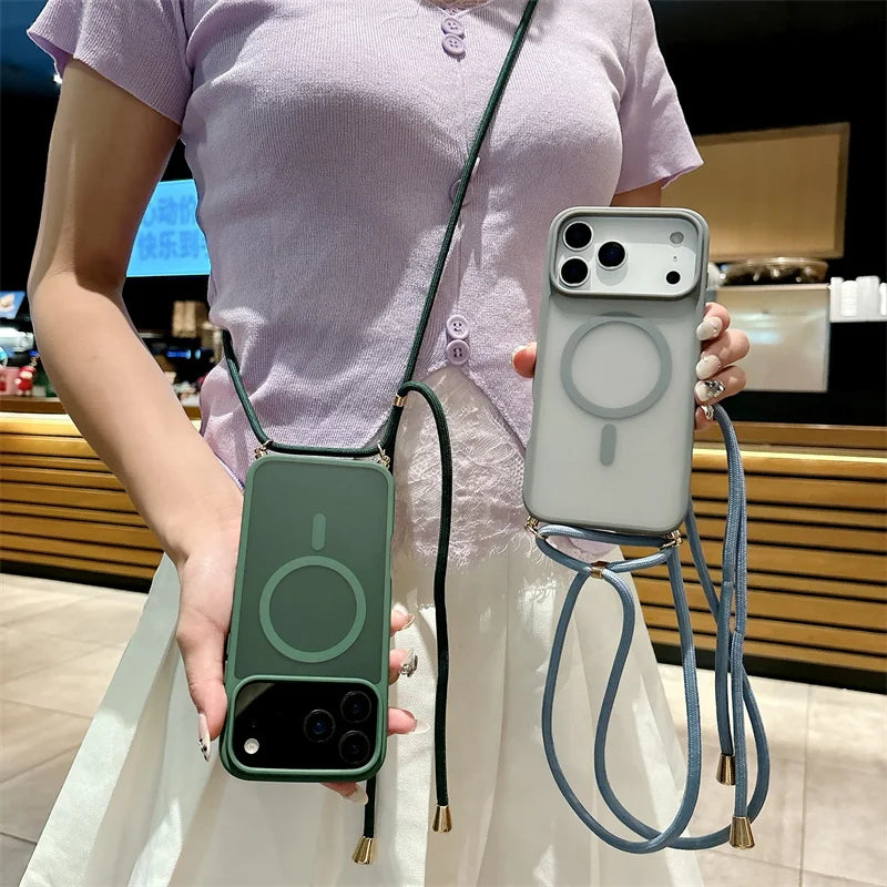 MagSafe Lanyard iPhone Case Candy Color Crossbody Necklace