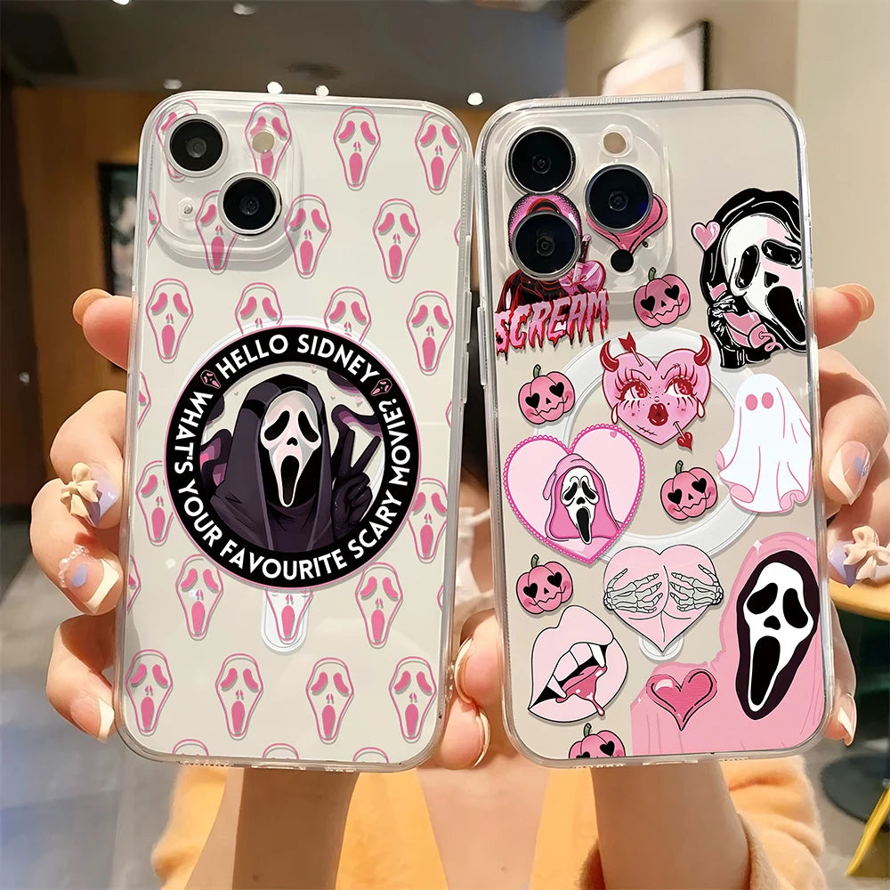 Ghostface Scream iPhone Case – Clear Magnetic Cover
