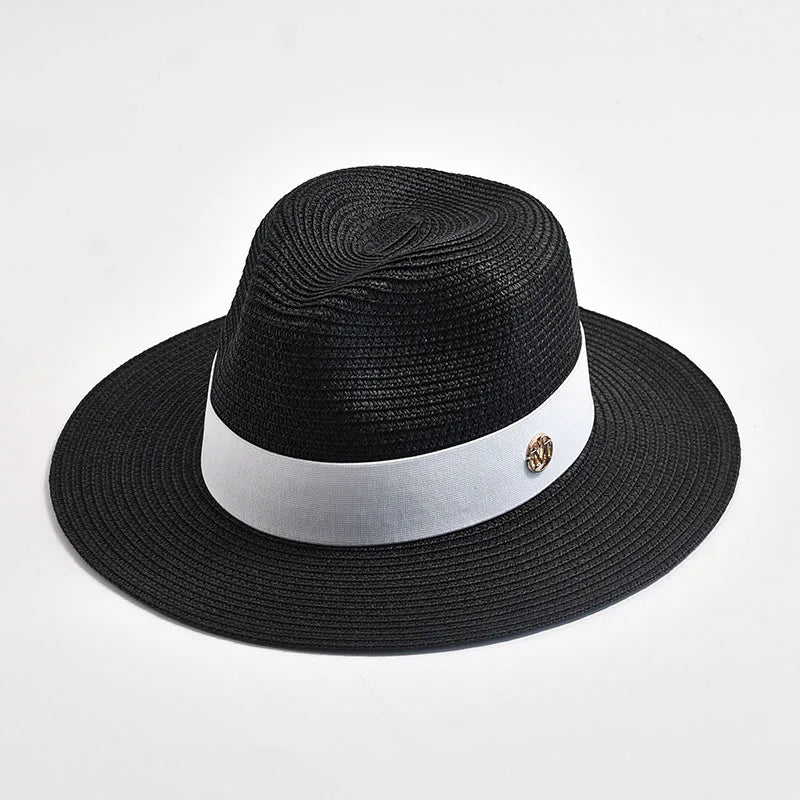 Panama Straw Sun Hat Unisex Elegant Beach Travel Hat