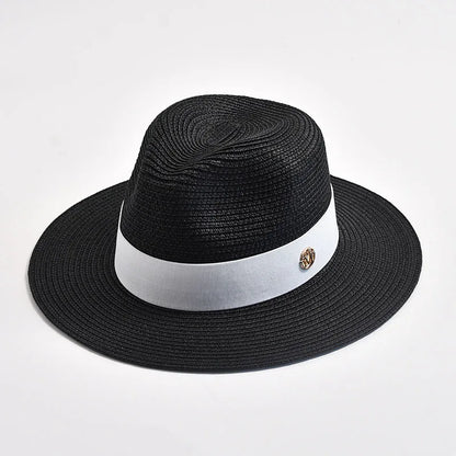 Panama Straw Sun Hat Unisex Elegant Beach Travel Hat
