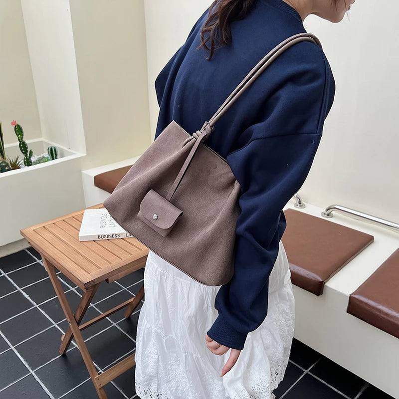 Luxury Faux Suede Tote Bag New Shoulder Bag
