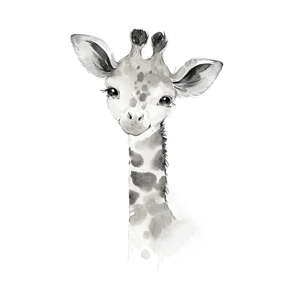 Cute Baby Animal Wall Art Canvas Poster – Nordic Nursery Decor