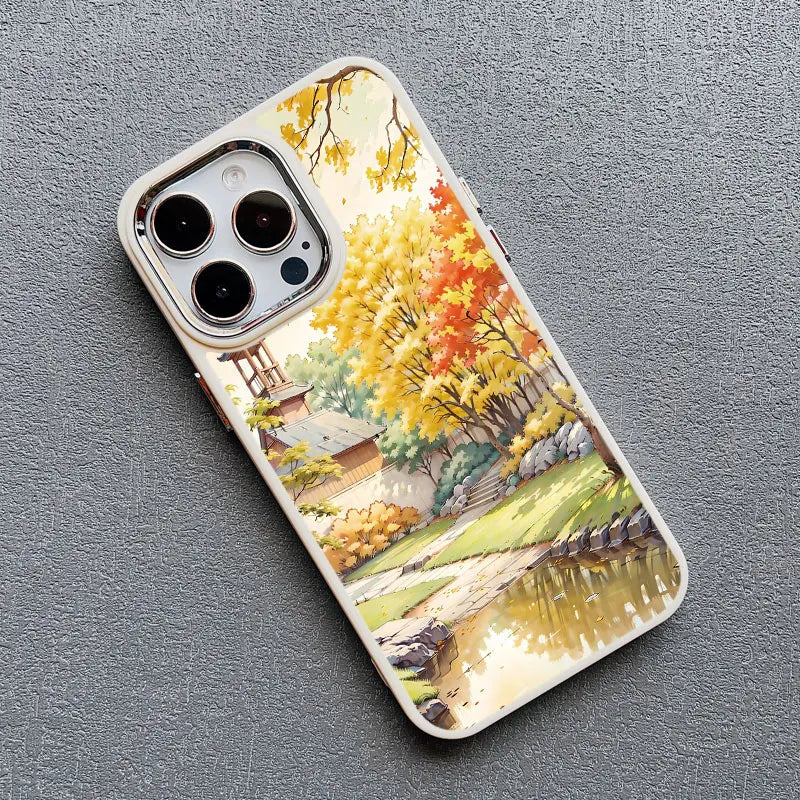 Mountain Peak Lake Vintage Silicone Phone Case