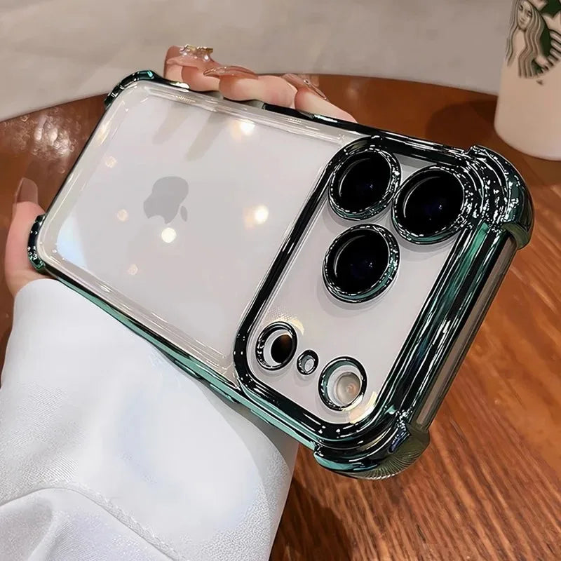Electroplate Shockproof Clear iPhone Case with Lens Protector for iPhone 17 Series