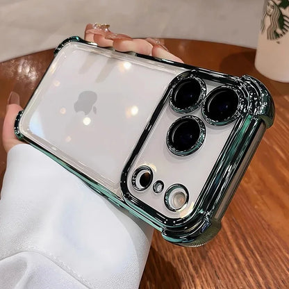 Electroplate Shockproof Clear iPhone Case with Lens Protector for iPhone 17 Series