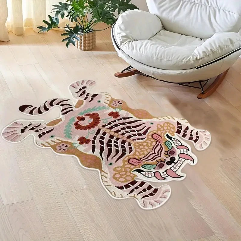 Tiger-Shaped Area Rug – Soft Non-Slip Floor Mat for Bedroom & Living Room
