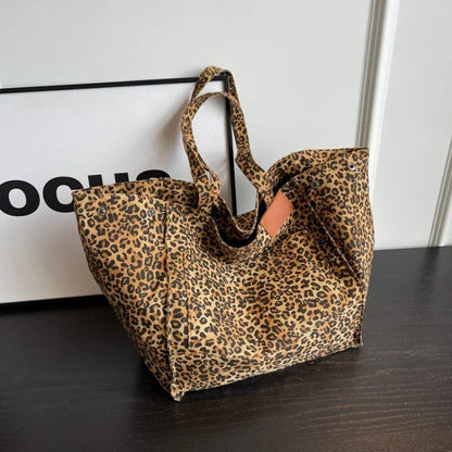 Leopard Design 2026 Korean Fashion Shopper Big Shopping Bag