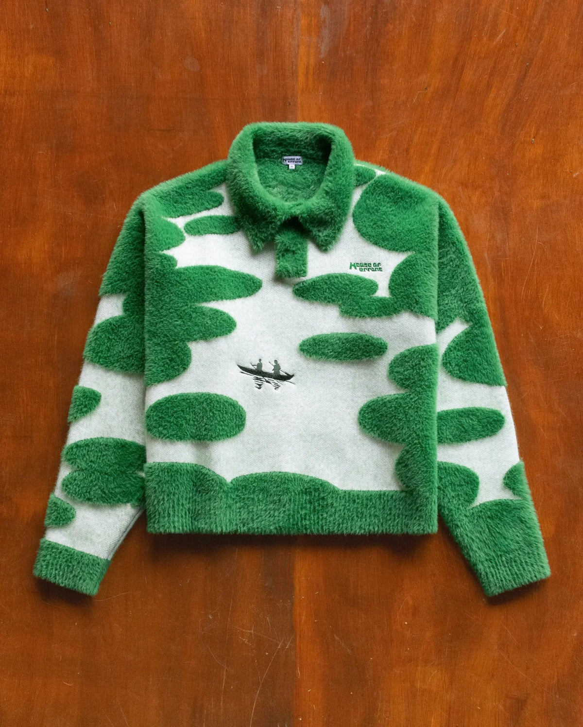 Men's Green Exploration Rugby Knit Sweater