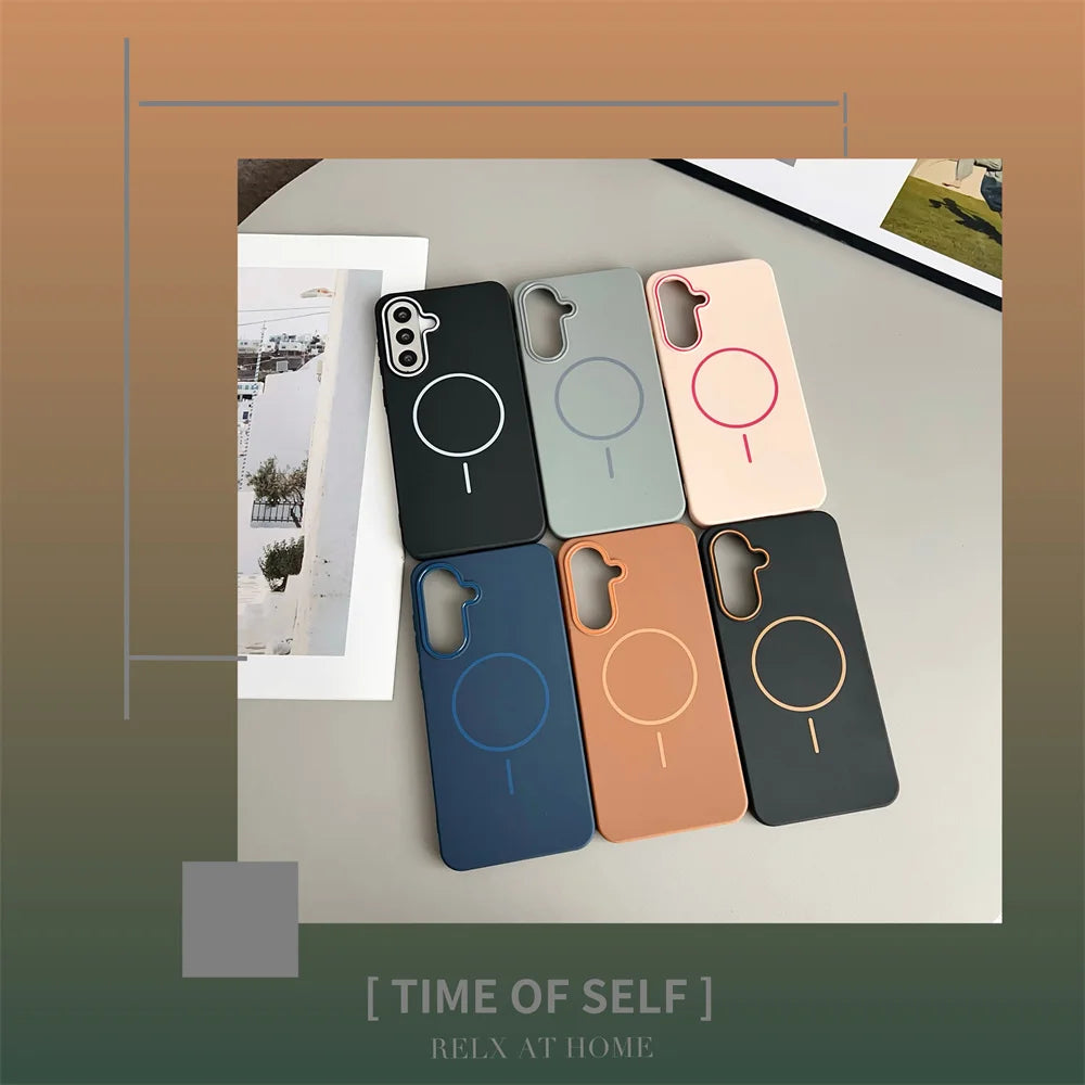 Slim Matte Magnetic Case for Samsung Galaxy S25 S24 S23 S22 Ultra A-Series | Wireless Charging