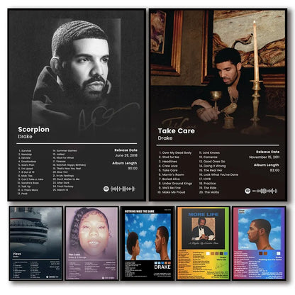 Drake Album Tracklist Poster – Hip Hop Music Wall Art