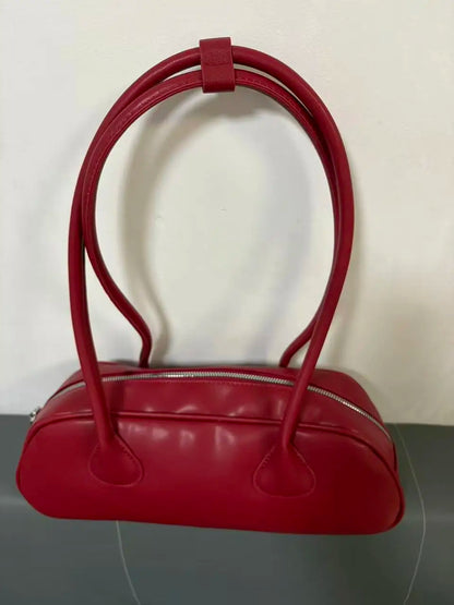 Red Underarm Bag Purse Women High Street Hot Girls Patent Leather
