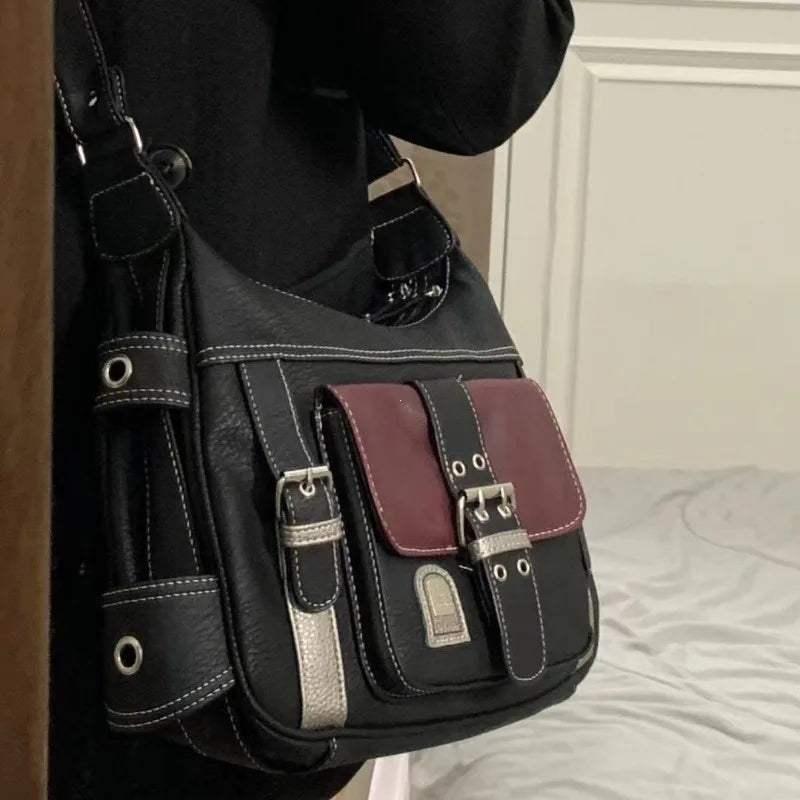 Y2K Vintage Crossbody Bag – Women's PU Leather Shoulder Tote