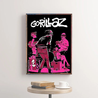 Gorillaz Poster – Anime Rock Band Wall Art Print for Music Fans