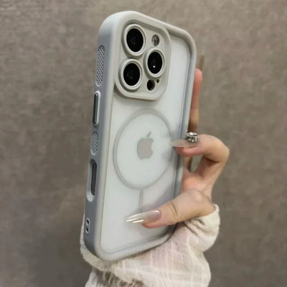 Luxury Matte Magsafe Transparent Case Iphone 17 16 15 14 13 12 Pro Max Funda Plus Air Magnetic