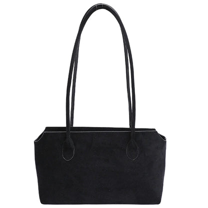 Women Faux Suede Shoulder Bag Retro Small Underarm Bags