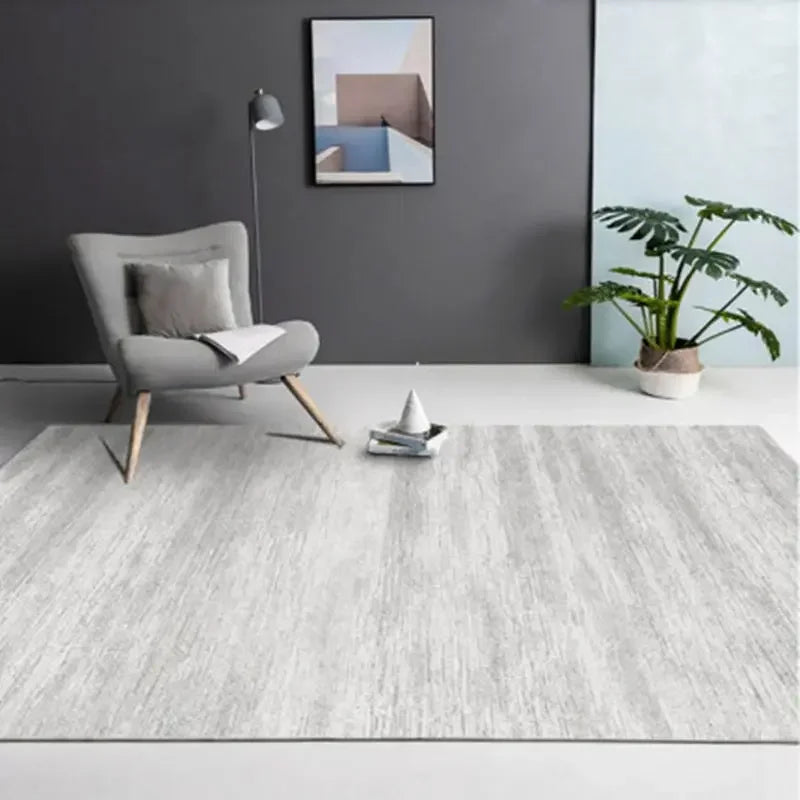 Modern Grey Area Rug – Soft Textured Carpet for Living Room & Bedroom