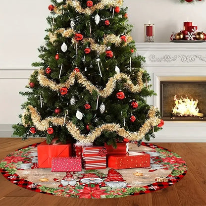 Christmas Gnome Tree Skirt – Cute Dwarf Pattern Holiday Decor