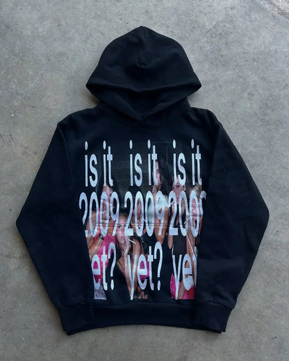 Y2K Graphic Print Oversized Hoodie – Buddha & Grunge Hip Hop Streetwear Sweatshirt