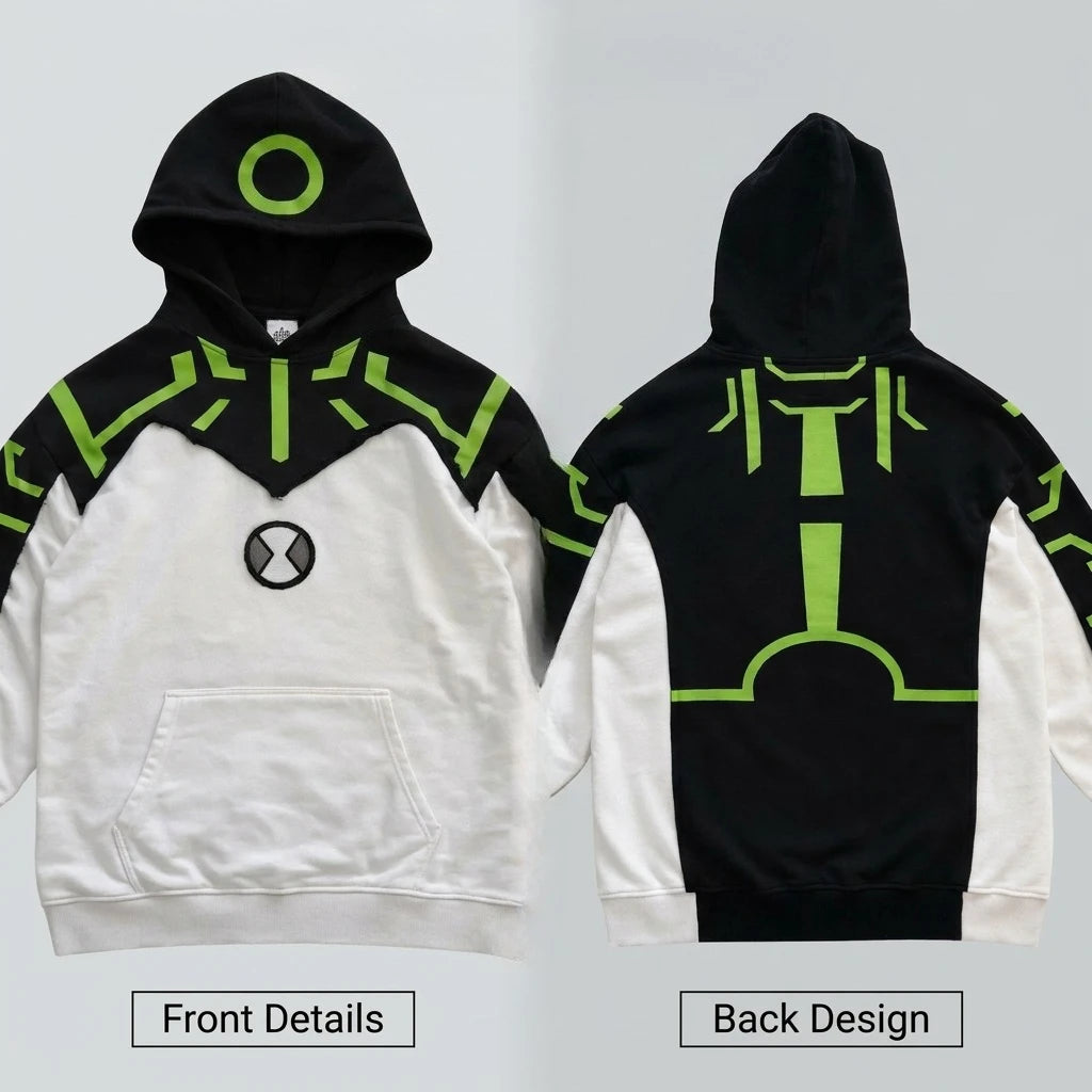 Alien Patchwork Embroidered Hoodie – Women's Streetwear Sweatshirt