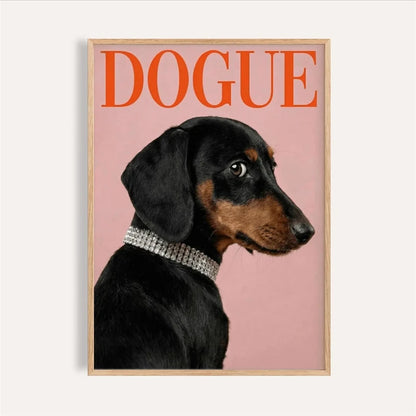 DOGUE Dog Pop Art Wall Poster – Funny Fashion Magazine Print