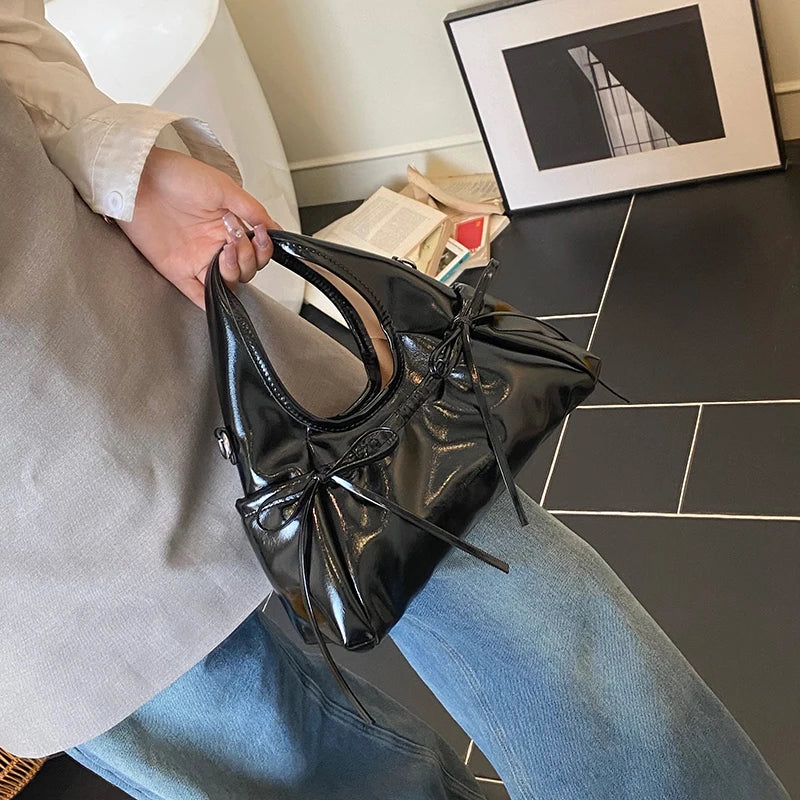 Bow Ruched Crossbody Shoulder Bag for Women