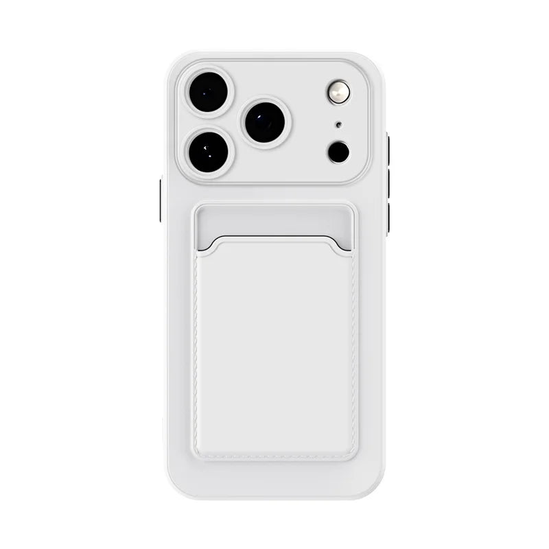 Silicone Card Holder iPhone Case – Wallet Slot Back Cover