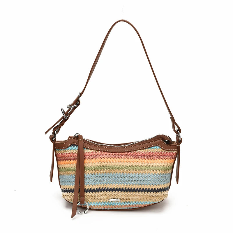 Woven Straw Crossbody Bag for Women – Boho Vacation Shoulder Bag