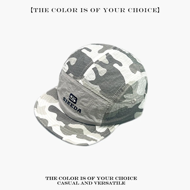 Camo Quick-Dry Baseball Cap – Unisex Color Block Peaked Hat