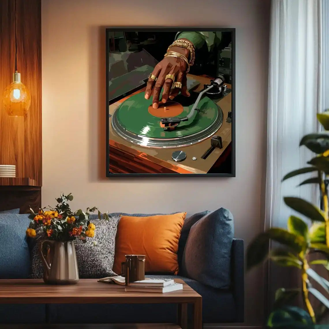 DJ Turntable Vinyl Record Wall Art Print Hip Hop Music Poster