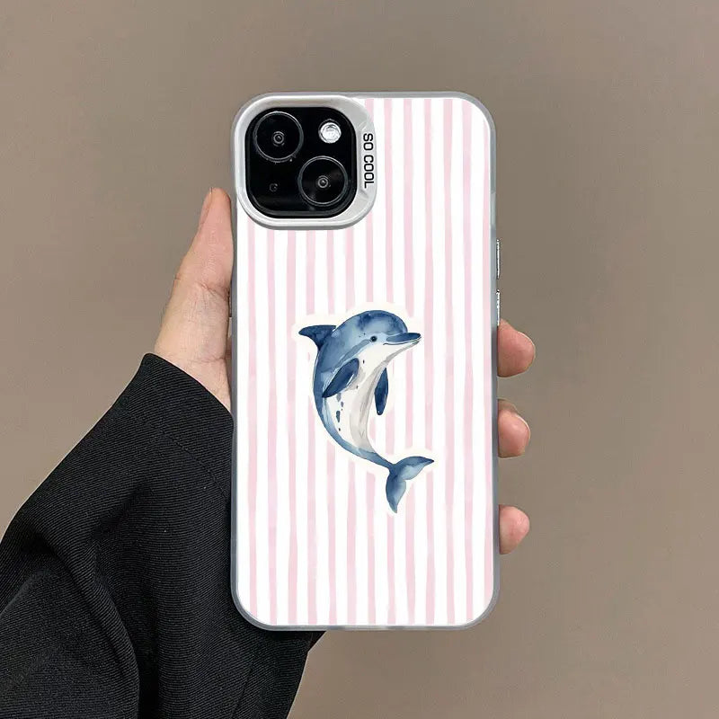 Lobster Striped Phone Case for iPhone 17 16 15 14 13 12 11 Pro Max Plus