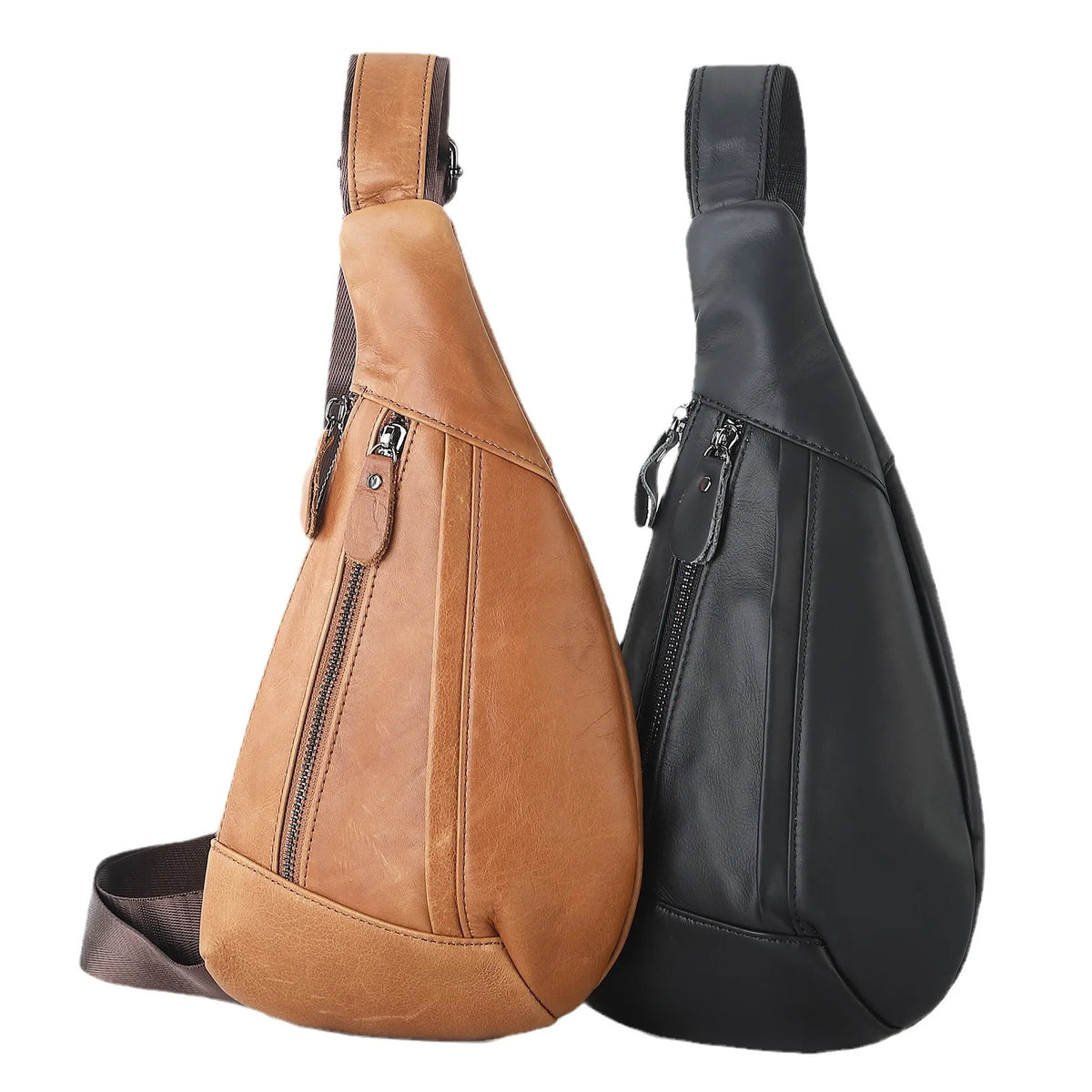 Men's Genuine Leather Chest Sling Bag – Casual Crossbody Pack