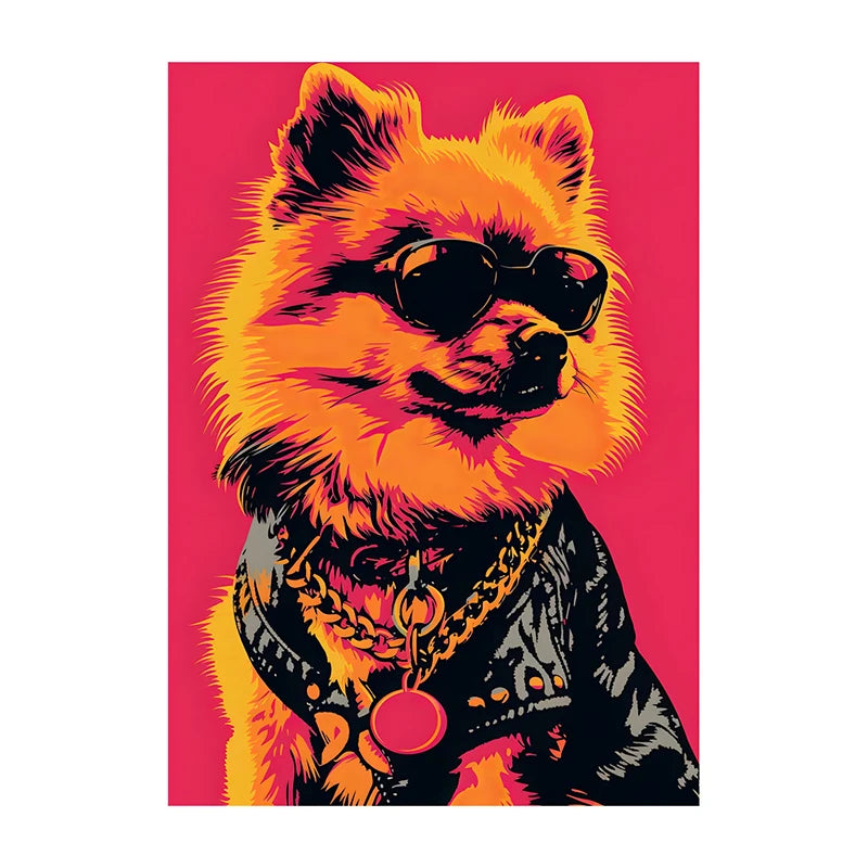 Corgi Wearing Sunglasses Poster Funny Dog Canvas Painting Print Wall Art Picture Living Room Cuadros