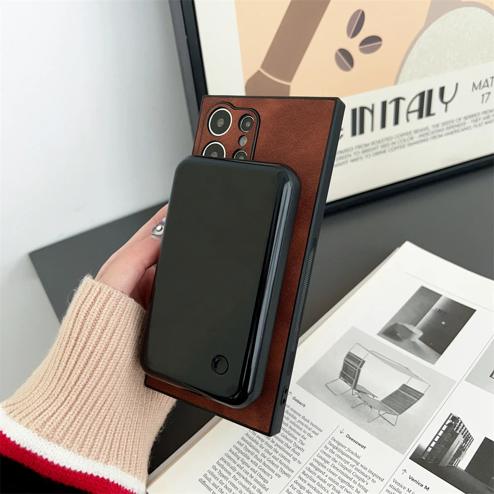 Leather MagSafe Magnetic Case for Samsung Galaxy S21–S26 Series