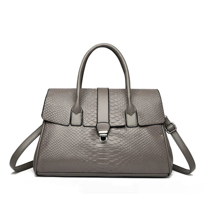 Top Quality Large Handbag with Snake Pattern Leather Bags