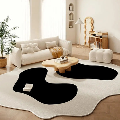 Irregular Shape Area Rug – Minimalist Abstract Living Room Carpet