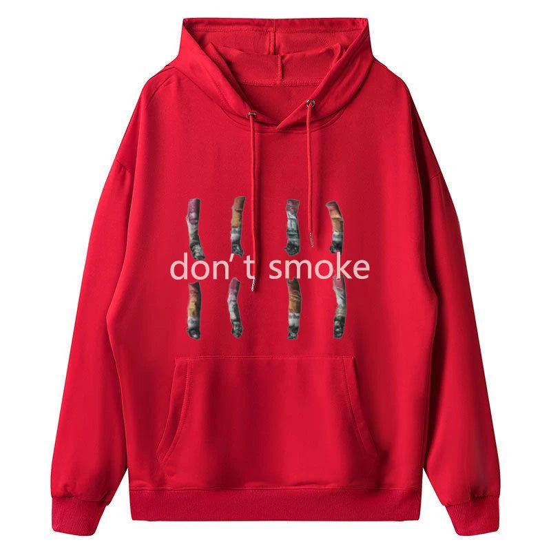Don't Smoke Graphic Hoodie – Oversized Streetwear Pullover Sweatshirt