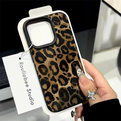 Leopard Print iPhone Case – Brown Animal Print Cover for iPhone 17 16 15 14 13 12 11 XR XS