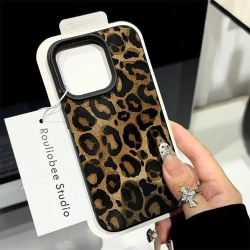 Leopard Print iPhone Case – Brown Animal Print Cover for iPhone 17 16 15 14 13 12 11 XR XS
