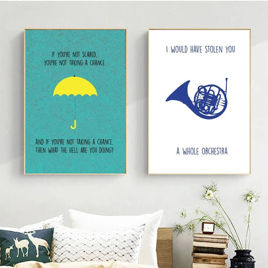 How I Met Your Mother Yellow Umbrella Canvas Wall Art Poster – HIMYM Quote Print