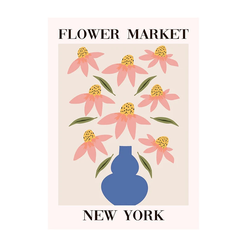 Flower Market Tuscany Poster – Floral Wall Art Print Unframed