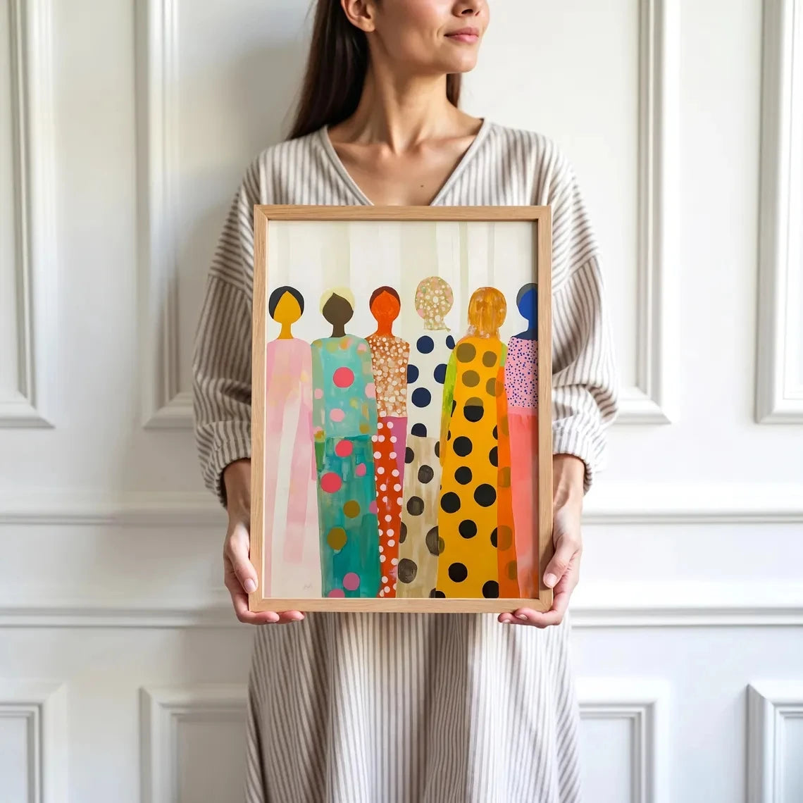 Abstract Women Wall Art Print – Colorful Feminine Figure Poster