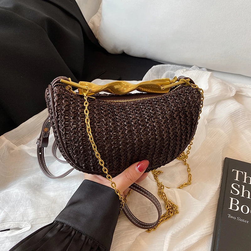 Straw Weave Crossbody Bag – Luxury Small Summer Bag for Women