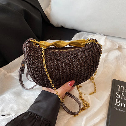 Straw Weave Crossbody Bag – Luxury Small Summer Bag for Women