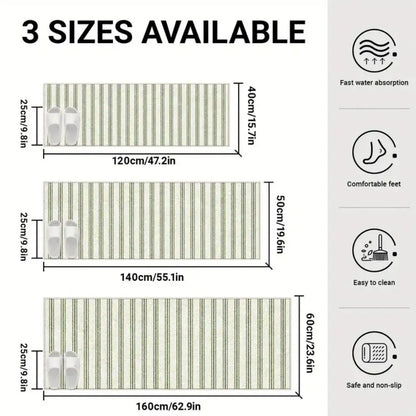 Striped Bedside Runner Rug – Anti-Slip Floor Mat for Bedroom & Living Room