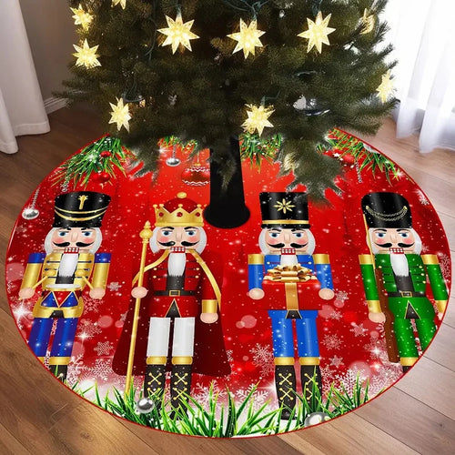 Christmas Tree Skirt – Nutcracker Pattern Holiday Decoration
