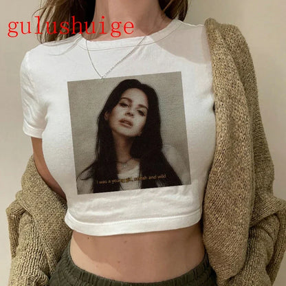 Lana Del Rey Ultraviolence Graphic Crop Top – Women's Vintage Short Sleeve Tee
