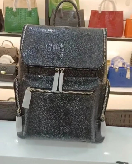 Pearl Fish Pattern Men's Laptop Backpack – Luxury Silica Gel